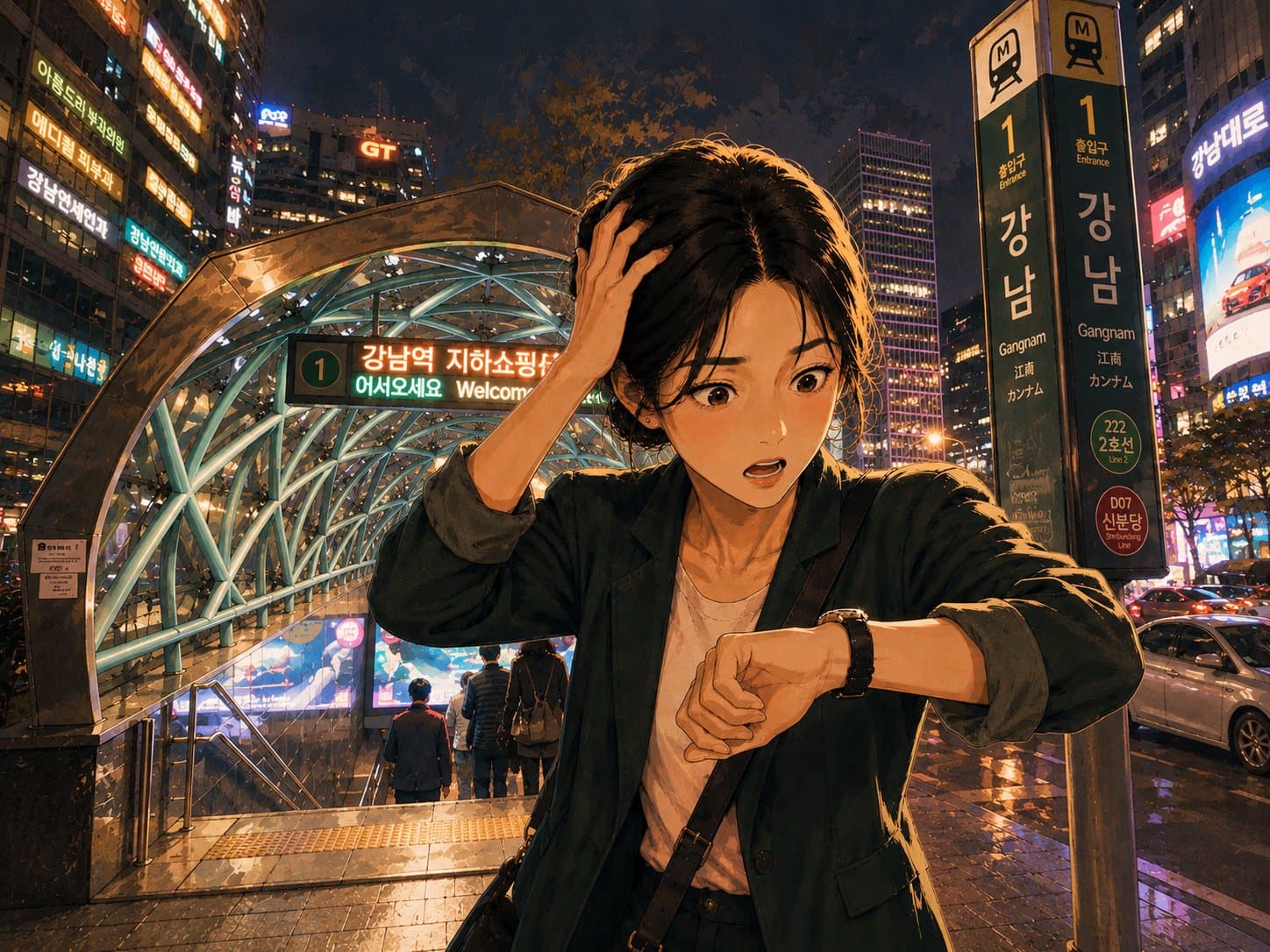 Late-night Seoul subway