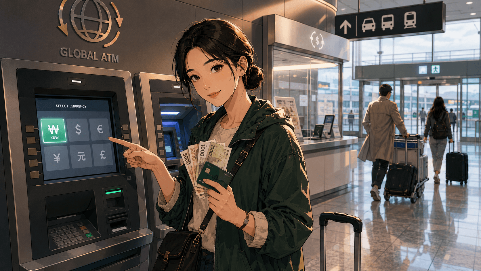仁川空港到着ロビーのGlobal ATM